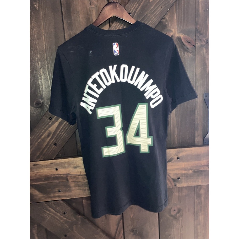 Milwaukee Bucks T‎ Shirt Mens Small Nike Giannis Antetokounmpo DriFit  34